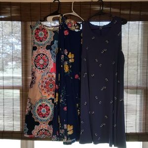 3 sleeveless dresses